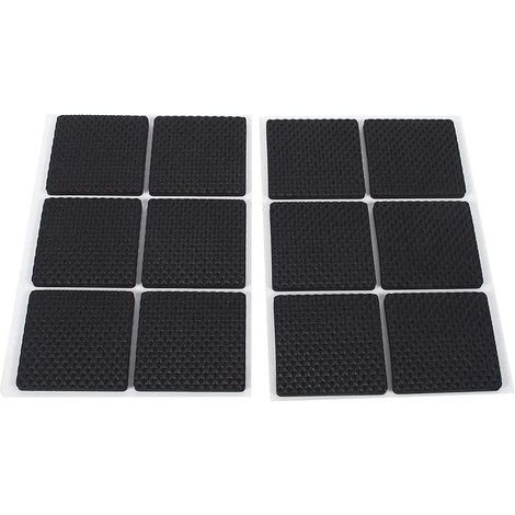 Tampons en Caoutchouc pour Pieds de Meubles, Protecteur de Meubles Léger Auto-Adhésif Pads Patins Protection de Table Pied Coussinet Tampon pour Pieds de Chaise Canapé,24 Pcs, Noir(Taille:4.6CM (1/5)