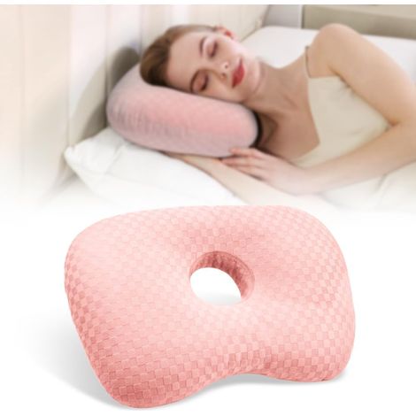 Une branche recourbée sur le côté, adaptée aux tempes et aux oreilles enflammées, en coton et polyester ajustable en conséquence (rose) (1/5)