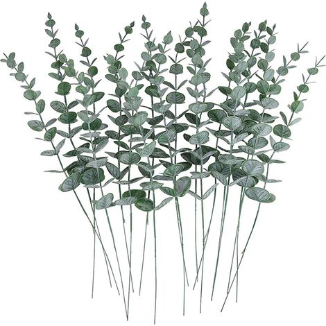 Brindilles D'Eucalyptus Artificielles - 41 cm - Décoration Intérieure Extérieure - Mariage Maison Fête - Lot De 20 (1/5)