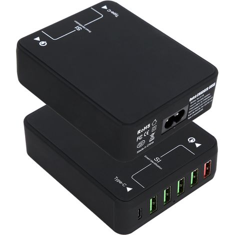 Adaptateur secteur USB 3.0 Type C avec prise secteur, compatible avec les Samsung S6, S7 et S8 Edge (prise 100-240 V).