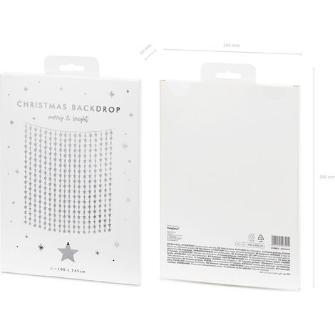Vorhang – Sterne, silber, 100 x 245 cm (1/5)