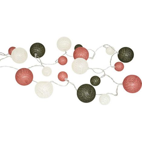 Guirlande Lumineuse 20 Boules "LED" 340cm Rose (1/4)