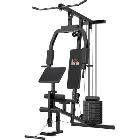 Stazione multifunzione HOMVRA con pulegge, pressa pettorale e pesi da 45 kg (1/5)