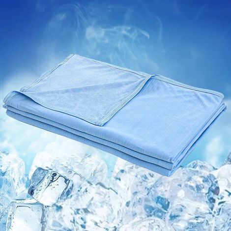 Couverture Rafraîchissante D'Été 2 en 1 Double Face avec Arc-Chill Q-Max 0,43 - Auto-Refroidissante - Douce - Légère (Bleu, 200 X 220 Cm) (1/5)