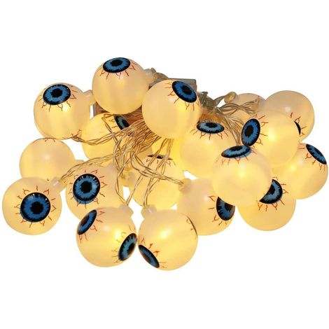 Guirlande Lumineuse Halloween - 20 Ampoules LED - 3 M - Design Œil Effrayant - Pour Intérieur Extérieur - 1 Pièce (1/5)