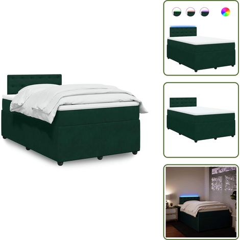 Sommier à lattes de lit avec matelas vert foncé 120x190 cm - Sommier À Lattes De Lit - Sommiers À Lattes De Lit - Lit - Meuble De Chambre À Coucher (1/5)
