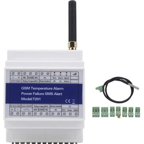 Soavoa Alarme Température GSM Sans Fil, Alerte Panne Courant SMS Appel, Surveillance Domestique avec Sonde DS18B20 et Batterie
