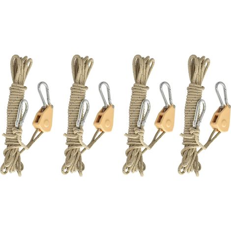Lot de 4 cintres réglables de 49,9 kg de long pour corde à cliquet réglable