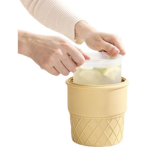 Seau à glace en silicone pour crème glacée, boissons, champagne, vin rouge et bière machine à glaçons créative d'extérieur seau à vin seau à glace rose. (1/5)
