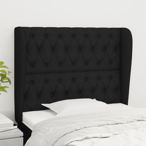 Kopfteil mit Ohren Schwarz 103x23x118/128 cm Stoff (1/5)
