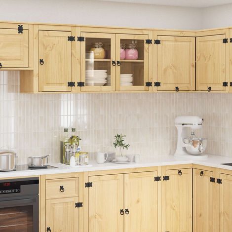Schrank SKI Honigbraun 80 x 32 x 60 cm Massives Kiefernholz