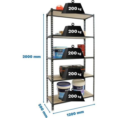 Simonrack Leichte Anthrazit Holzregal 5 Etagen