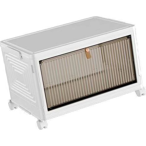 Boîte de rangement pliable, grande capacité, en polypropylène épais, étanche à la poussière, avec roulettes, idéale pour le salon ou la maison. (1/3)