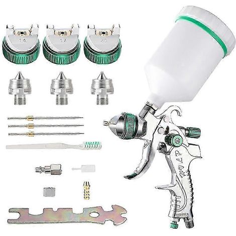 Kit de peinture en aérosol HVLP professionnel avec buses de 1,4 mm, 1,7 mm et 2,0 mm, compatible avec la peinture en aérosol QAQ. (1/5)