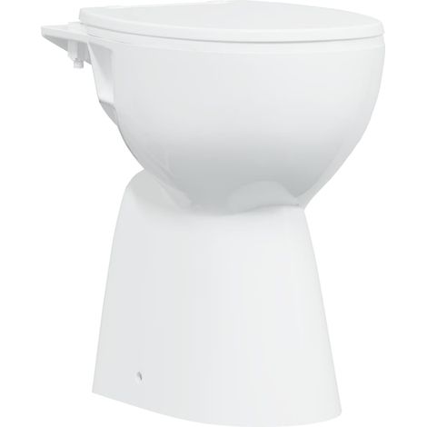 Toilette sans rebord 7 cm hauteur supplémentaire Abattant amorti Céramique blanche