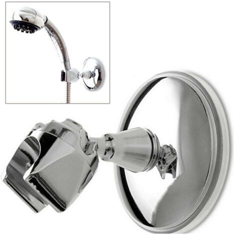 Duschkopfhalterung mit Saugnapf, Wandmontage, verstellbare Duschkopfhalterung aus Chrom mit 360° drehbarem Duschkopfhalter