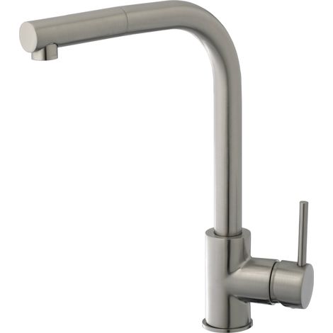 Essebagno Kiwo Spültischmischer mit ausziehbarer Brause in Edelstahloptik