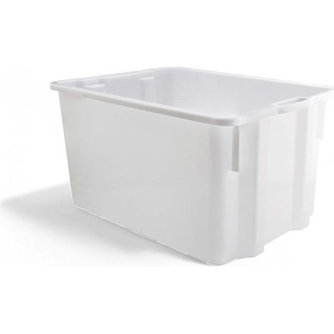 Cassetta agricola chiusa bianco lt.65 in polipropilene sovrapponibile 63x44xH34 cm per olive e pomodori
