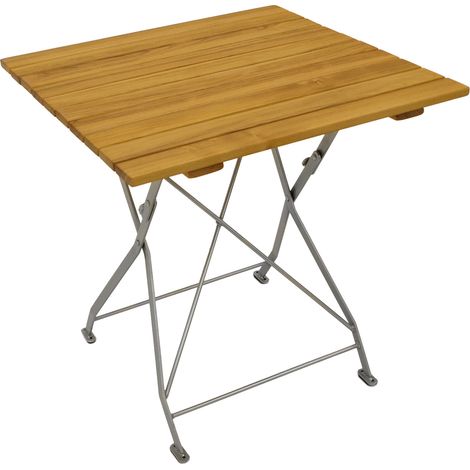 Klapptisch BAD TÖLZ 70x70cm, Flachstahl verzinkt + Robinie (1/5)