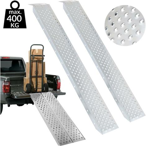 Coppia Rampe di Carico Pedana Antiscivolo 160x22cm Trattorino Quad Moto 400kg (1/5)