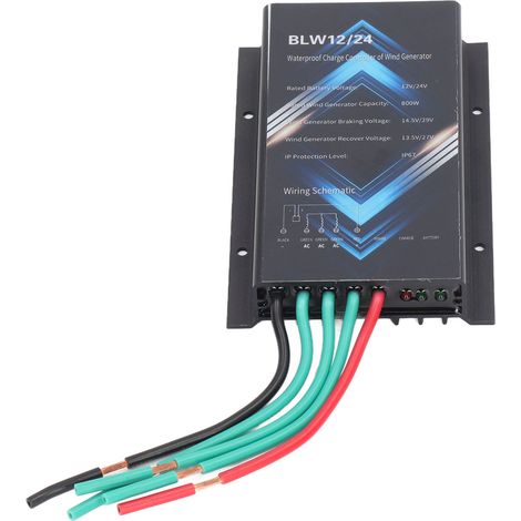Contrôleur de Charge Éolien 800W IP67 Étanche en Aluminium pour Générateur 12V/24V (1/5)