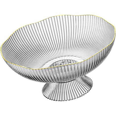 Socle en plastique transparent avec trou de drainage, amovible, pour coupe à fruits, table basse, fruits, bonbons, en-cas. Idéal pour le salon ou une table basse. (1/5)
