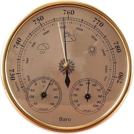 Baromètre , Station Météo avec Baromètre Et Thermomètre Hygromètre, Station Météo Analogique Murale 3 en 1, pour L'intérieur Et L'extérieur (1/4)