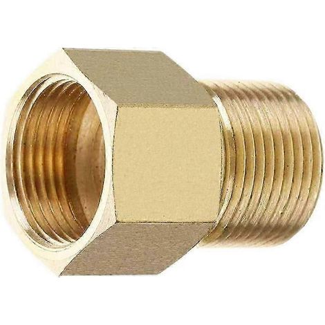 Raccord en laiton compatible avec nettoyeur haute pression, filetage interne M22 15 mm mâle vers filetage interne M22 14/15 mm femelle avec adaptateur pour tuyau. (1/5)