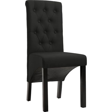 Maison Exclusive - Esszimmerstühle 4 Stk. Schwarz Stoff (1/5)