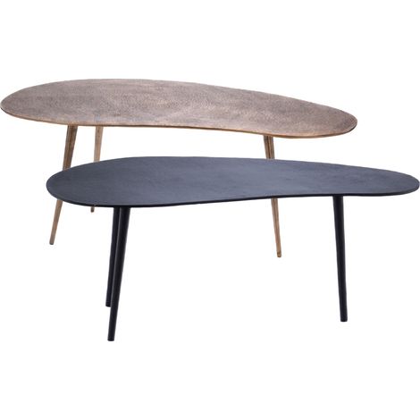 Amadeus - Lot de 2 tables basses galet en aluminium L105 cm Octavie (1/5)