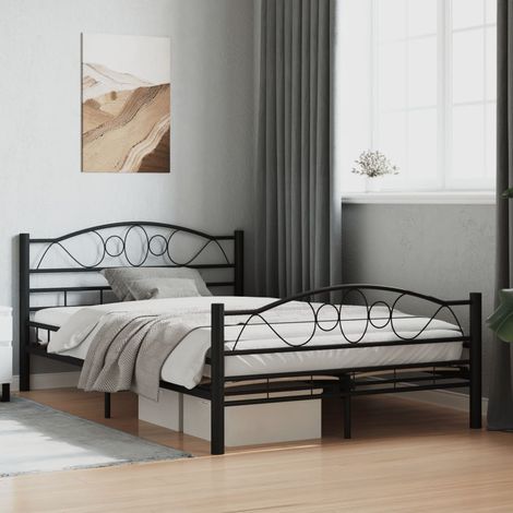 Estructura de cama sin colchón acero negro 120x200 cm vidaXL (1/5)