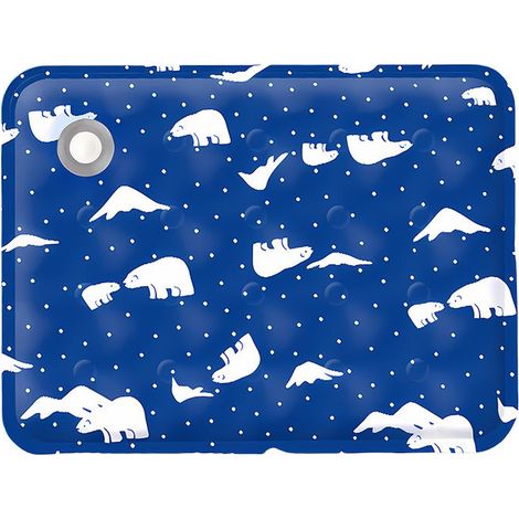 Tapis rafraîchissant pour Chien, Coussin rafraichissant pour Chien Injection d'eau, Coussin Auto-refroidissant, 40 x 50 cm, Ours Polaire Bleu Royal