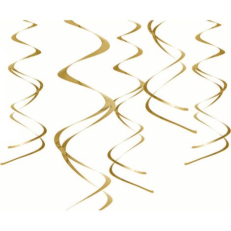 Hängende Dekorationen, goldene Spiralen, 5 Stück (1/3)