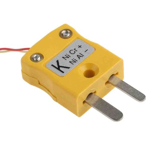 Thermocouple type K Ø 1/0.2mm, L 1m, +250°C max à Fiche mâle miniature ( Prix pour 1 ) (1/3)