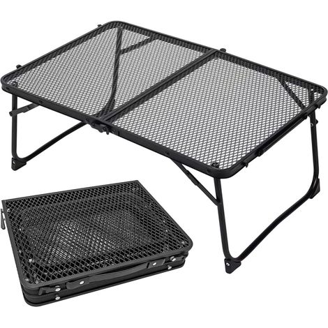 Table de camping pliante 60 x 40 cm Bureau De Jardin Pliant Compact Avec Table de plage en métal Pour Camping Barbecue Cuisine En Plein Air Hayon Plage (1/5)