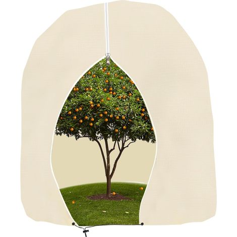 Protection hivernale pour plantes en pot avec fermeture éclair et cordon de serrage, réutilisable, protection contre le gel, pour palmiers, plantes en pot, 200 x 240 cm (1/5)