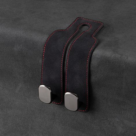 Set di 2 ganci per poggiatesta auto, ganci universali per sedili auto, supporto per poggiatesta del sedile posteriore, accessori per interni auto, appendiabiti (nero)