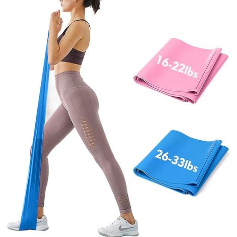Zweistufige Widerstandsbänder für Zuhause und Fitnessstudio – ideal für Männer und Frauen zum Dehnen, Training, Physiotherapie, Rehabilitation, Yoga und Pilates (1/5)