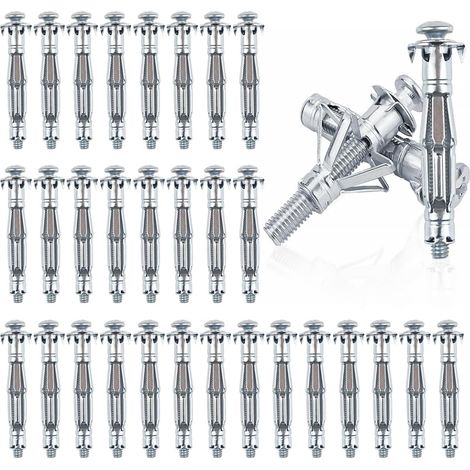 30 Stück Chevilles à Expansion en Métal M6x65mm Ancrages en Métal pour Cavité Cheville Molly Placo Charge Lourde Cheville Brique Creuse pour Plaques de Plâtre Creuses Murs Creux (1/5)