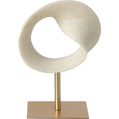 Objet Déco Abstrait "Bastien" 30cm Blanc & Doré