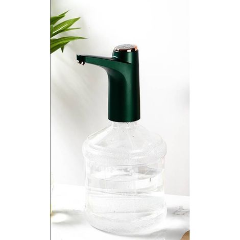 Wasserflaschenpumpe, elektrischer Wasserspender, USB-Ladefunktion, automatisch, Trinkwasserpumpe, 5-Gallonen-Pumpe für Zuhause, Camping, Büro, Küche, Schule mit grünen Schläuchen