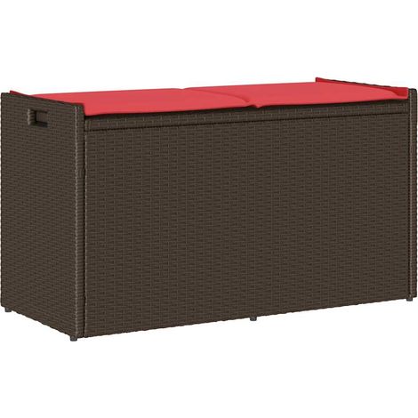 Teenpull – Outdoor-Sitzbank mit Stauraum und Kissen Braun 100 cm (1/5)