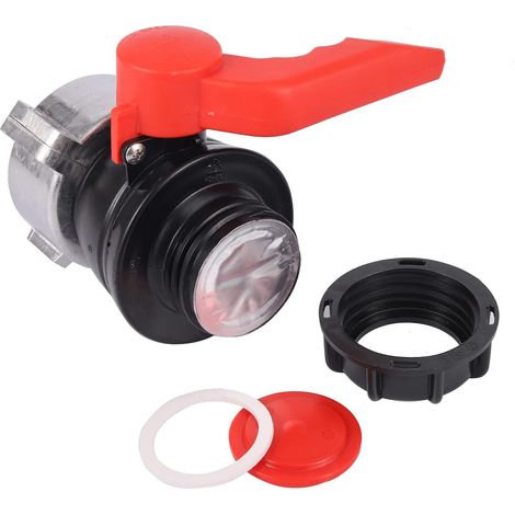 Adaptateur IBC pour robinet à boisseau sphérique, robinet d'écoulement IBC S75 x 6, filetage grossier, accessoire de réservoir pour réservoir d'eau de pluie (DN50) (1/5)