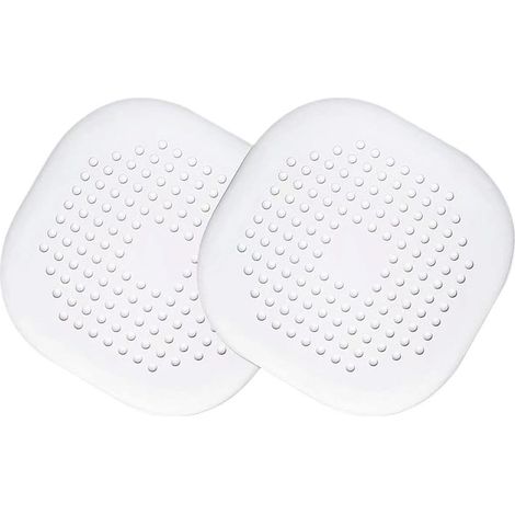 2-pack silicone drain strainer, silicone drain protector, drain strainer with suction cup for bathroom, shower, bathtub, kitchen (white)--DTEKGAZ