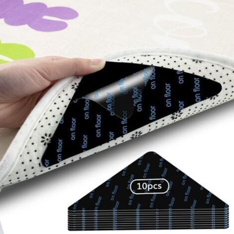 10 Pcs Anti-Slip Mat, Anti Curling Rug Gripper, Self-Adhesive Rug Pad (1/5)