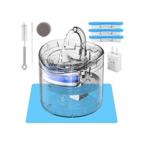 Fontaine à eau automatique pour animaux, capteur de mouvement, cartouche filtrante, pompe USB silencieuse, adaptée chats et chiots, avec adaptateur UE (1/4)