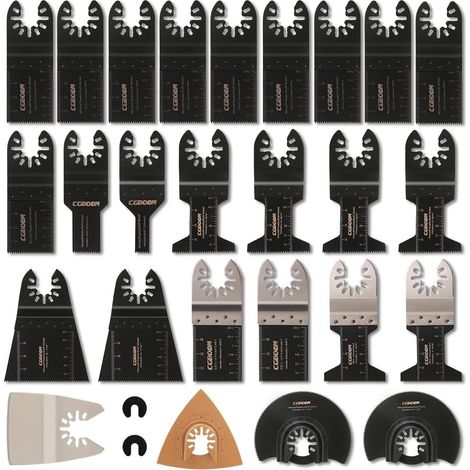 Multitool Sägeblätter Titan, 28 tlg Oszillierwerkzeug Sägeblätter Zubehör, Holz Kunststoff Metall Multifunktionswerkzeug Zubehör für Fein Dewalt Makita Parkside Ryobi Milwaukee