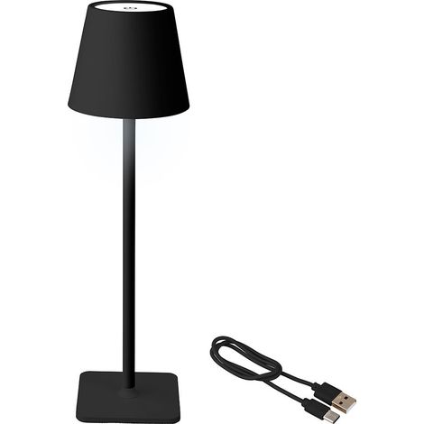 Lampada LED Nera da 17cm per interno ed esterno ricaricabile 894376