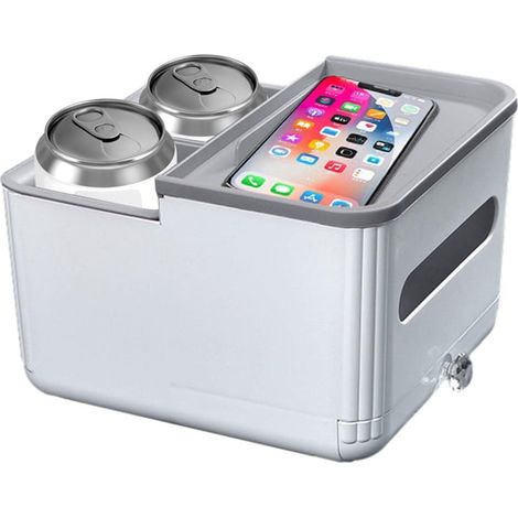 Boîte de rangement pour accoudoir de voiture Organisateur universel de console de voiture avec accoudoir automatique gris (1/3)