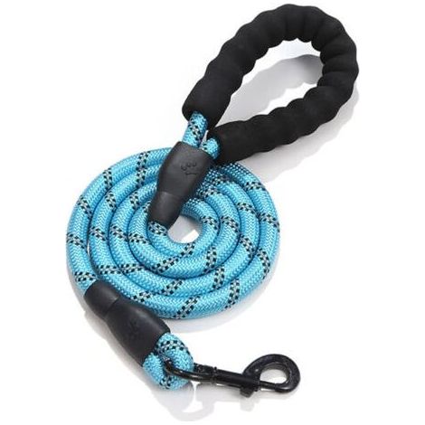 Pair Laisse pour chien, 3 m, bleue, robuste, pour éducation. (1/5)
